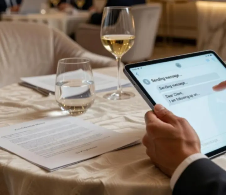 Elegancki tablet na stoliku podczas planowania wydarzenia NAXSOL ENTERPRISES LTD